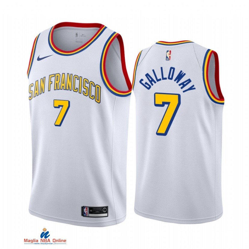 Maglia NBA Golden State Warriors NO.7 Langston Galloway Bianco Hardwood Classics 2021-22