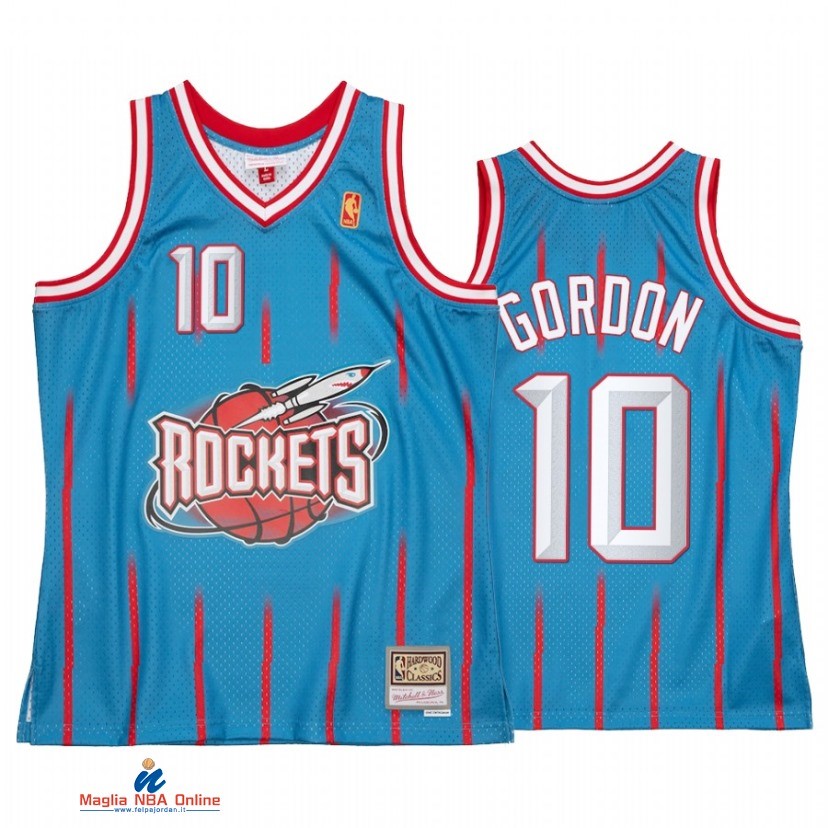 Maglia NBA Houston Rockets NO.10 Eric Gordon Reload 2.0 Blu Hardwood Classics