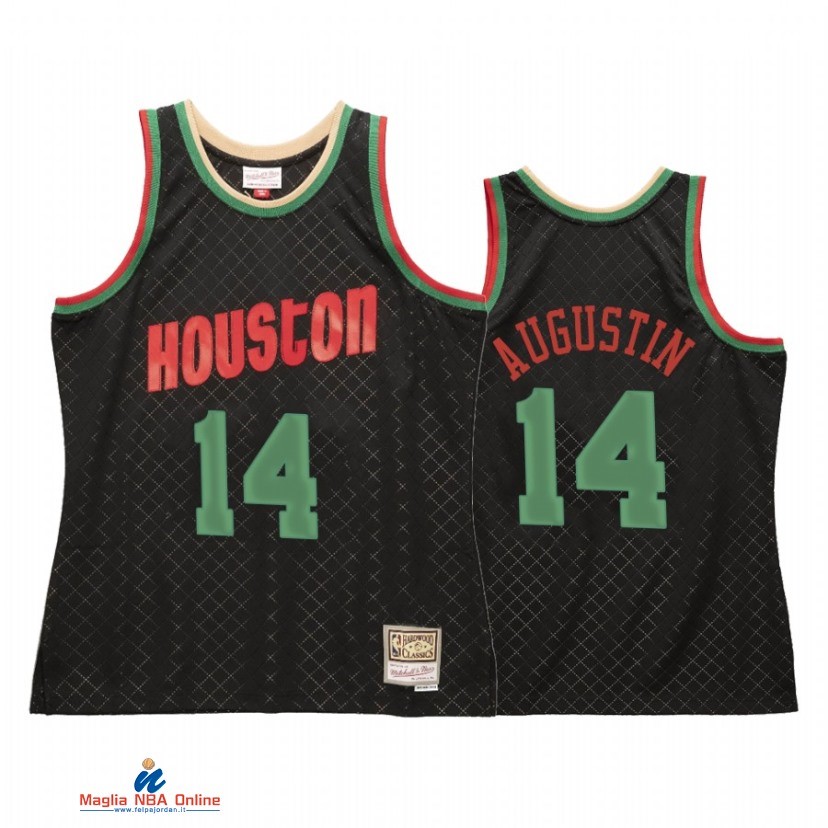 Maglia NBA Houston Rockets NO.14 D.J. Augustin Nero Hardwood Classics 2021