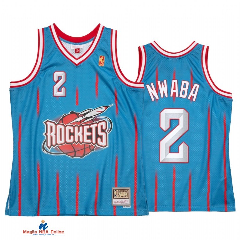 Maglia NBA Houston Rockets NO.2 David Nwaba Reload 2.0 Blu Hardwood Classics