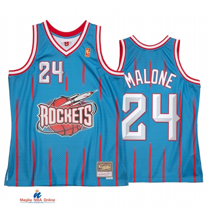 Maglia NBA Houston Rockets NO.24 Moses Malone Reload 2.0 Blu Hardwood Classics