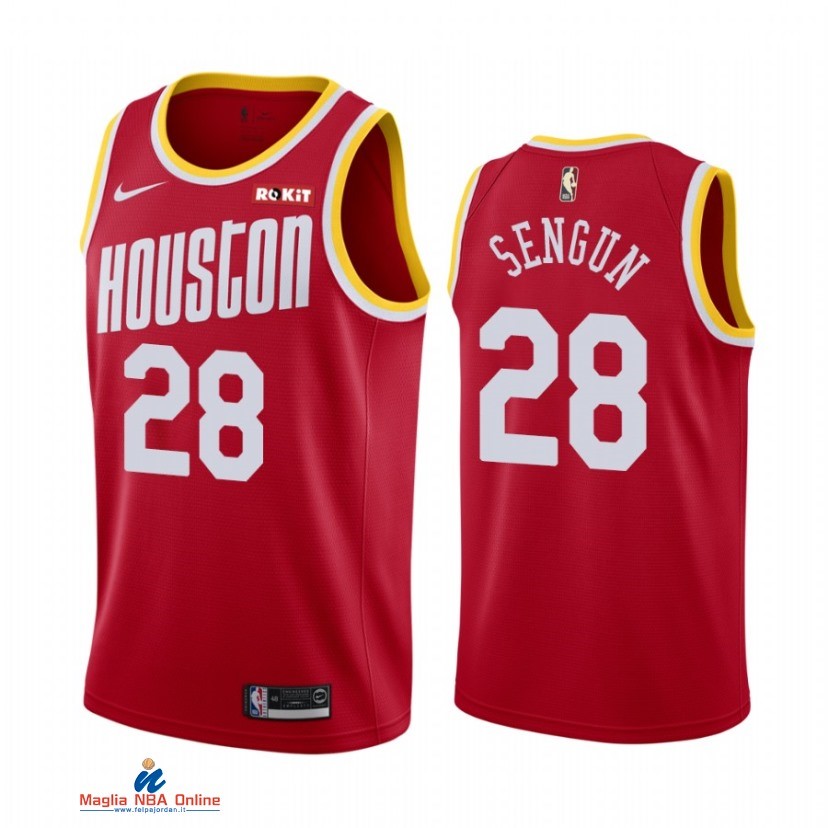 Maglia NBA Houston Rockets NO.28 Alperen Sengun Rosso Hardwood Classics 2021