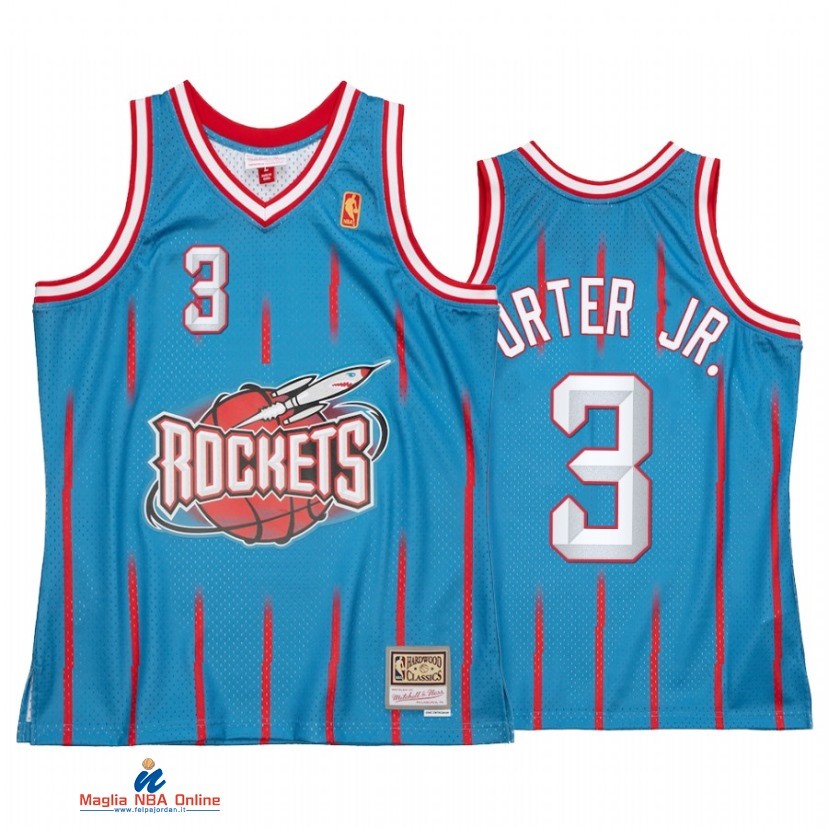 Maglia NBA Houston Rockets NO.3 Kevin Porter Jr. Reload 2.0 Blu Hardwood Classics