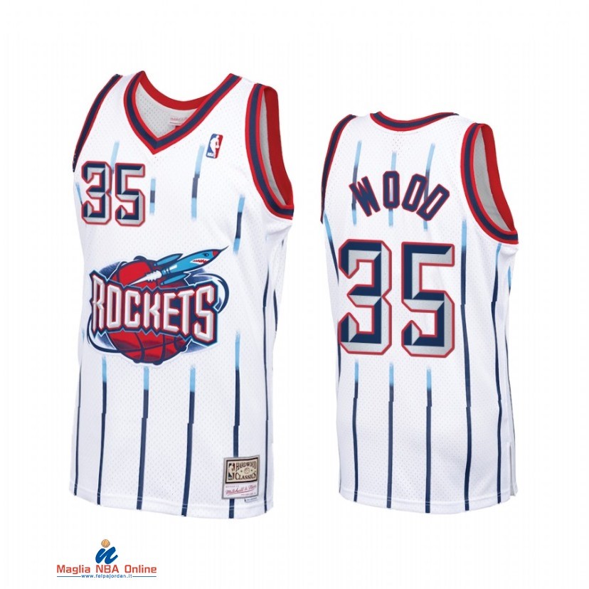 Maglia NBA Houston Rockets NO.35 Christian Wood Bianco Hardwood Classics 1998