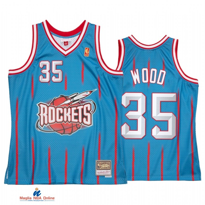 Maglia NBA Houston Rockets NO.35 Christian Wood Reload 2.0 Blu Hardwood Classics