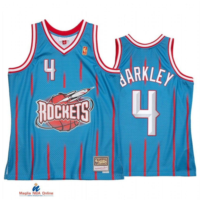 Maglia NBA Houston Rockets NO.4 Charles Barkley Reload 2.0 Blu Hardwood Classics