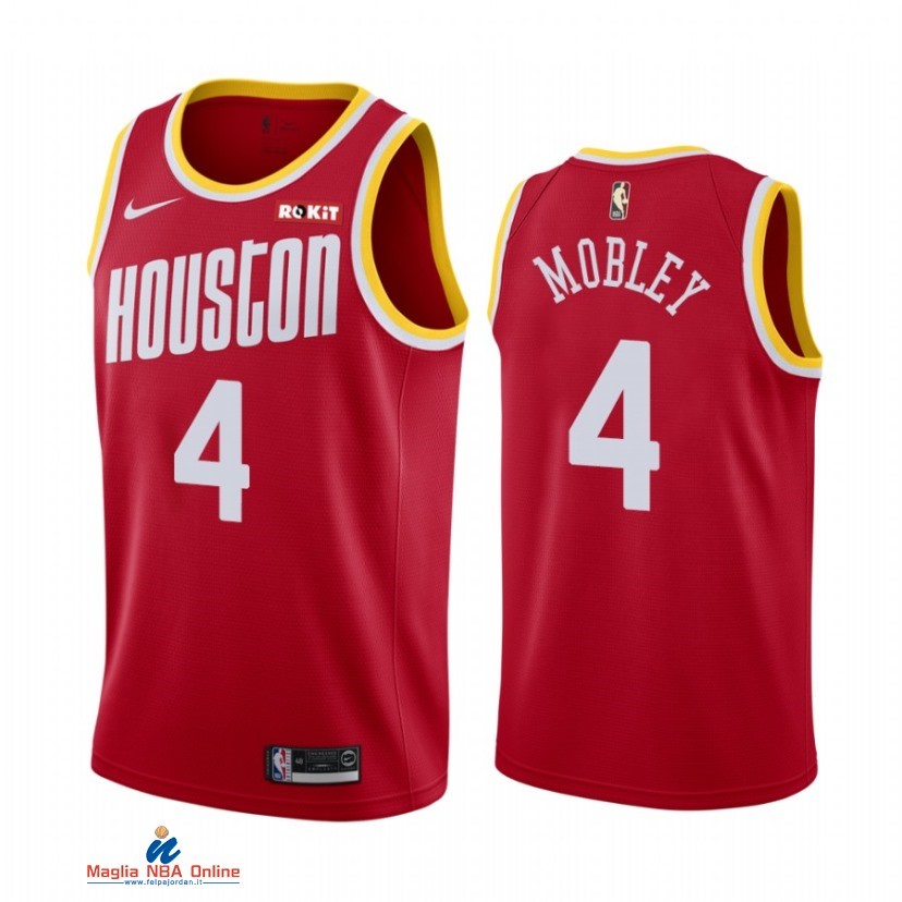 Maglia NBA Houston Rockets NO.4 Evan Mobley Rosso Hardwood Classics 2021
