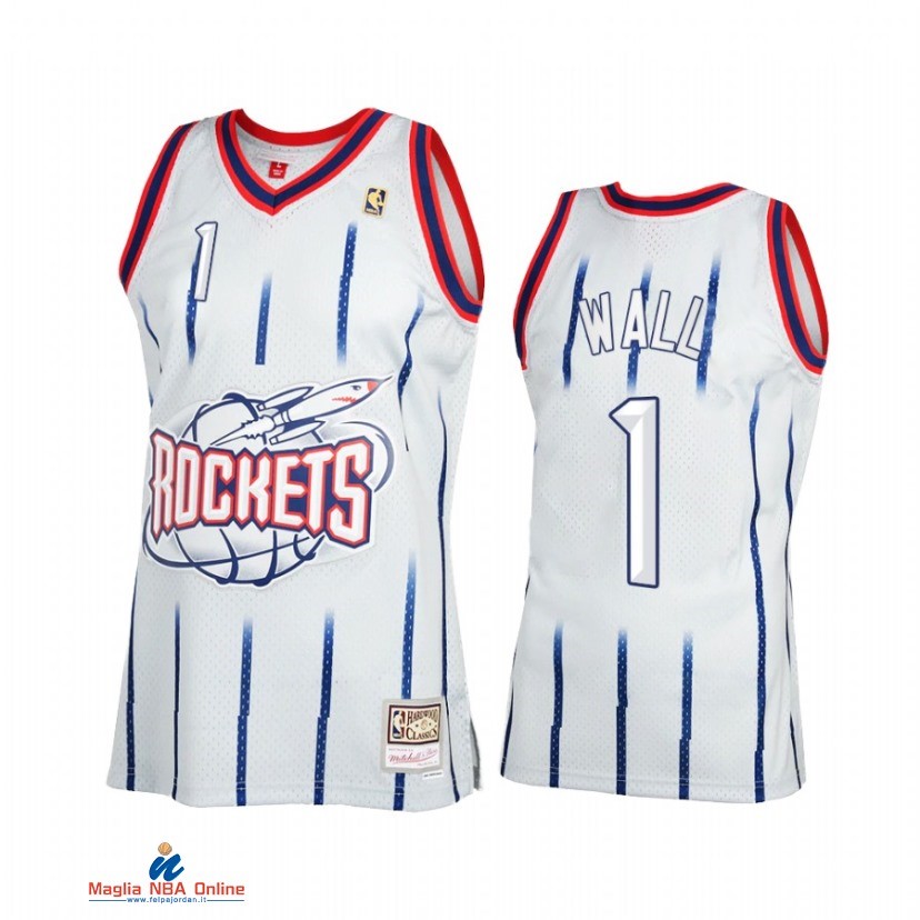 Maglia NBA Huston Rockets NO.1 John Wall Grigio Throwback 2021