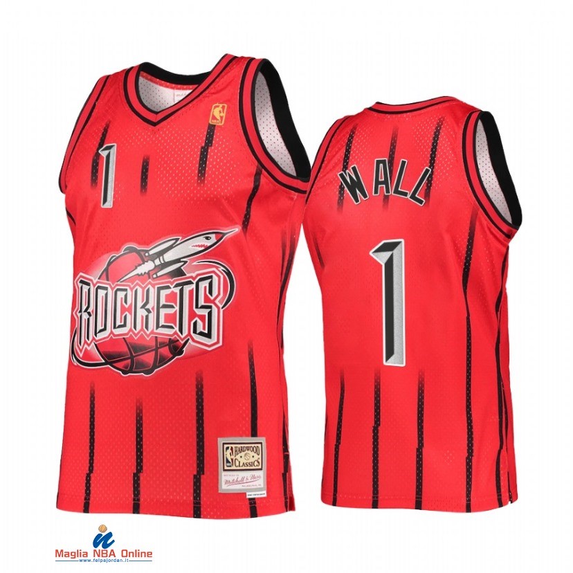 Maglia NBA Huston Rockets NO.1 John Wall Rosso Throwback 2021-22