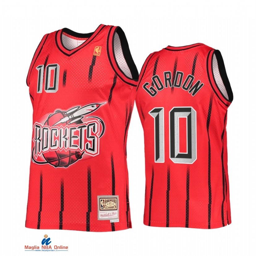 Maglia NBA Huston Rockets NO.10 Eric Gordon Rosso Throwback 2021-22