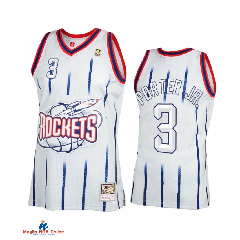 Maglia NBA Huston Rockets NO.3 Kevin Porter Jr. Grigio Throwback 2021