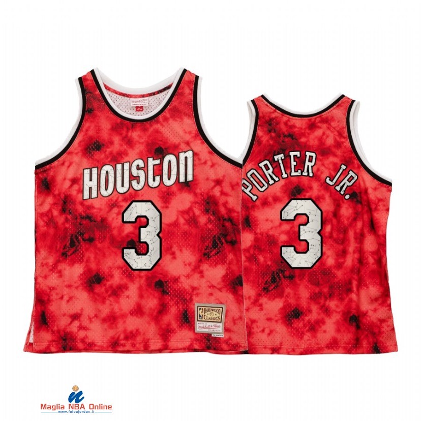 Maglia NBA Huston Rockets NO.3 Kevin Porter Jr. Rosso Throwback 2021