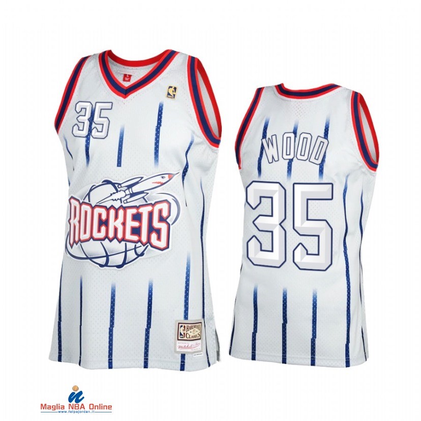 Maglia NBA Huston Rockets NO.35 Christian Wood Grigio Throwback 2021