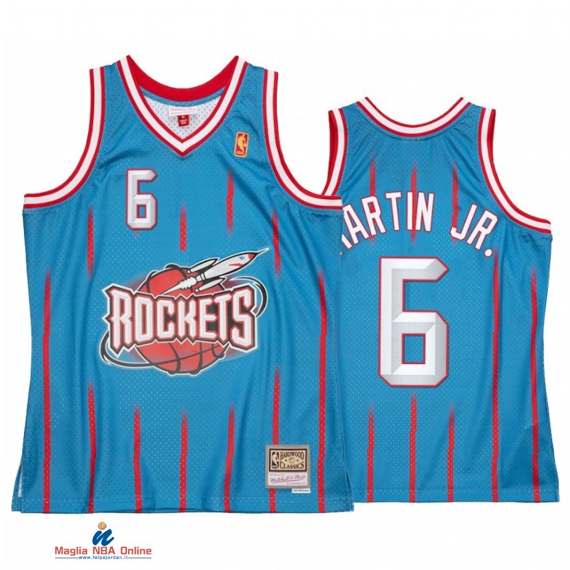 Maglia NBA Huston Rockets NO.6 Kenyon Martin Jr. Blu Throwback 2021