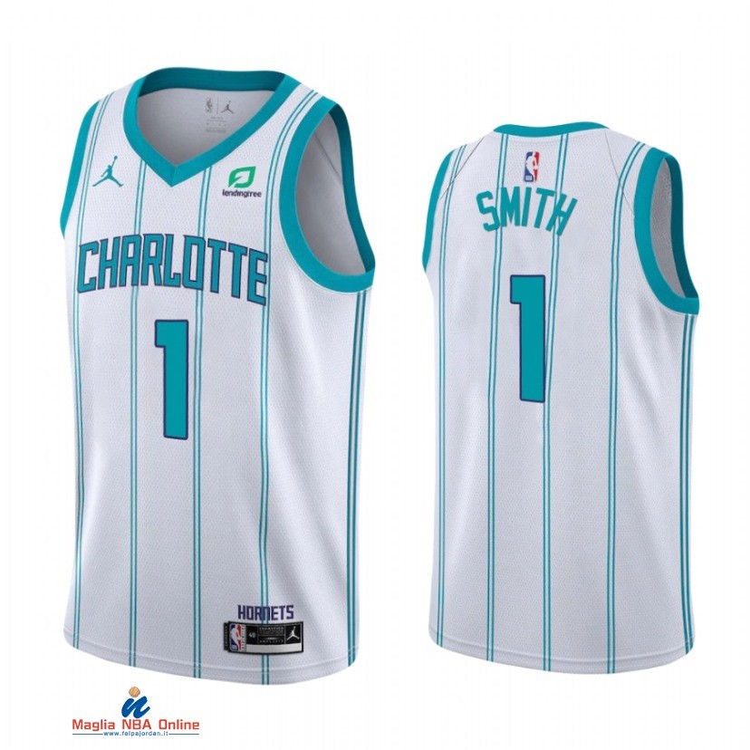 Maglia NBA Jordan Charlotte Hornets NO.1 Ish Smith Bianco Association 2021-22
