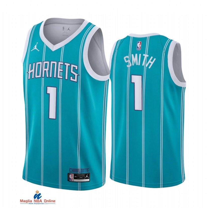 Maglia NBA Jordan Charlotte Hornets NO.1 Ish Smith Blu Icon 2021-22