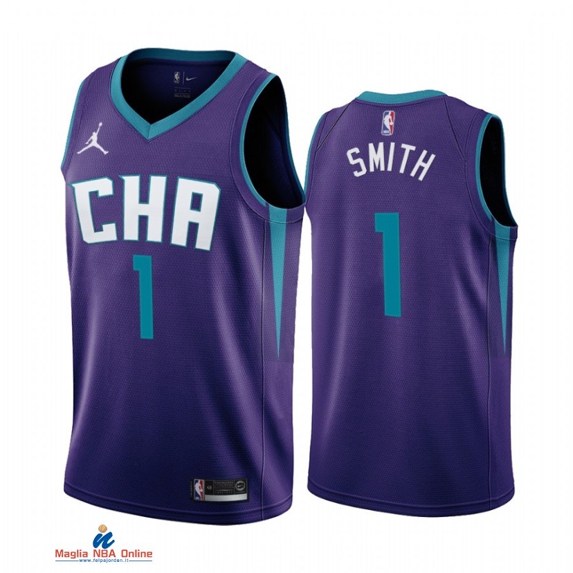 Maglia NBA Jordan Charlotte Hornets NO.1 Ish Smith Porpora Statement 2021-22