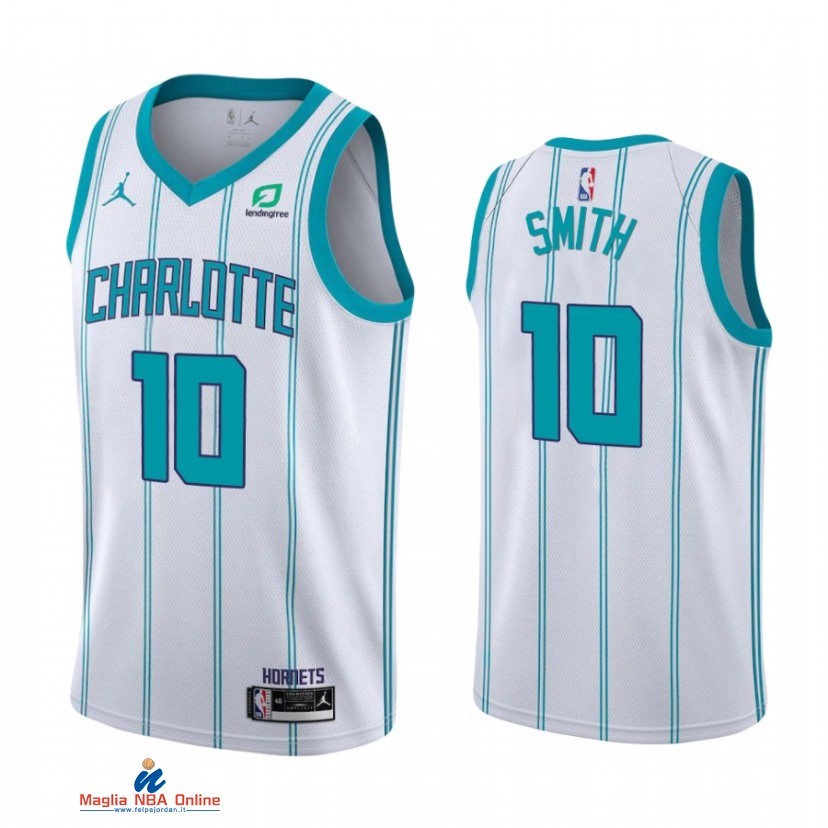 Maglia NBA Jordan Charlotte Hornets NO.10 Ish Smith Bianco Association 2021-22