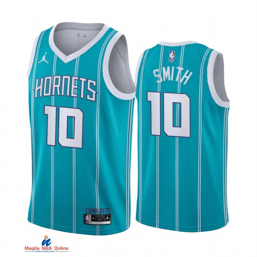 Maglia NBA Jordan Charlotte Hornets NO.10 Ish Smith Blu Icon 2021-22