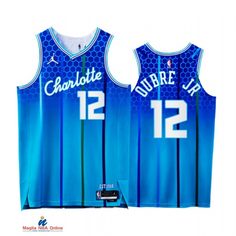 Maglia NBA Jordan Charlotte Hornets NO.12 Kelly Oubre Jr. 75th Blu Città 2021-22