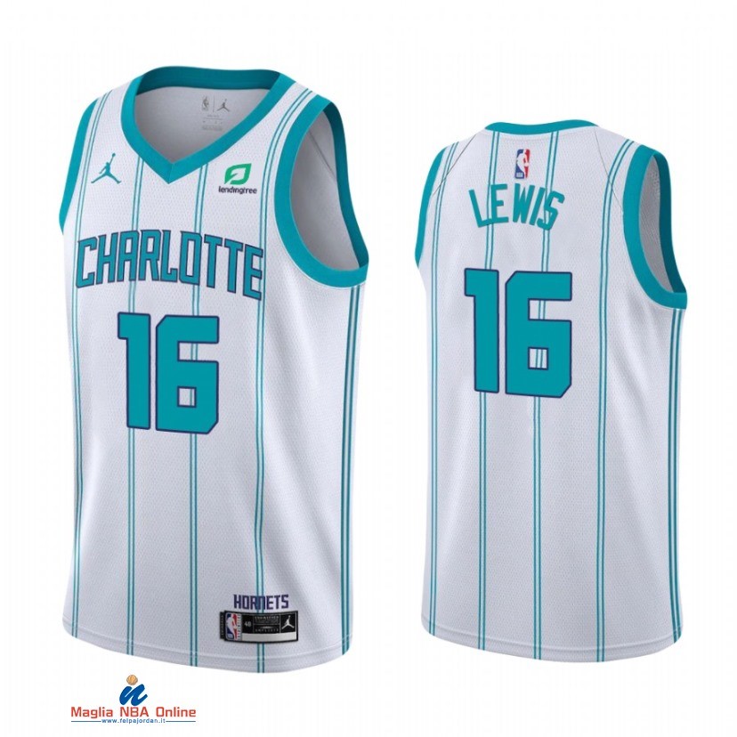 Maglia NBA Jordan Charlotte Hornets NO.16 Scottie Lewis Bianco Association 2021-22