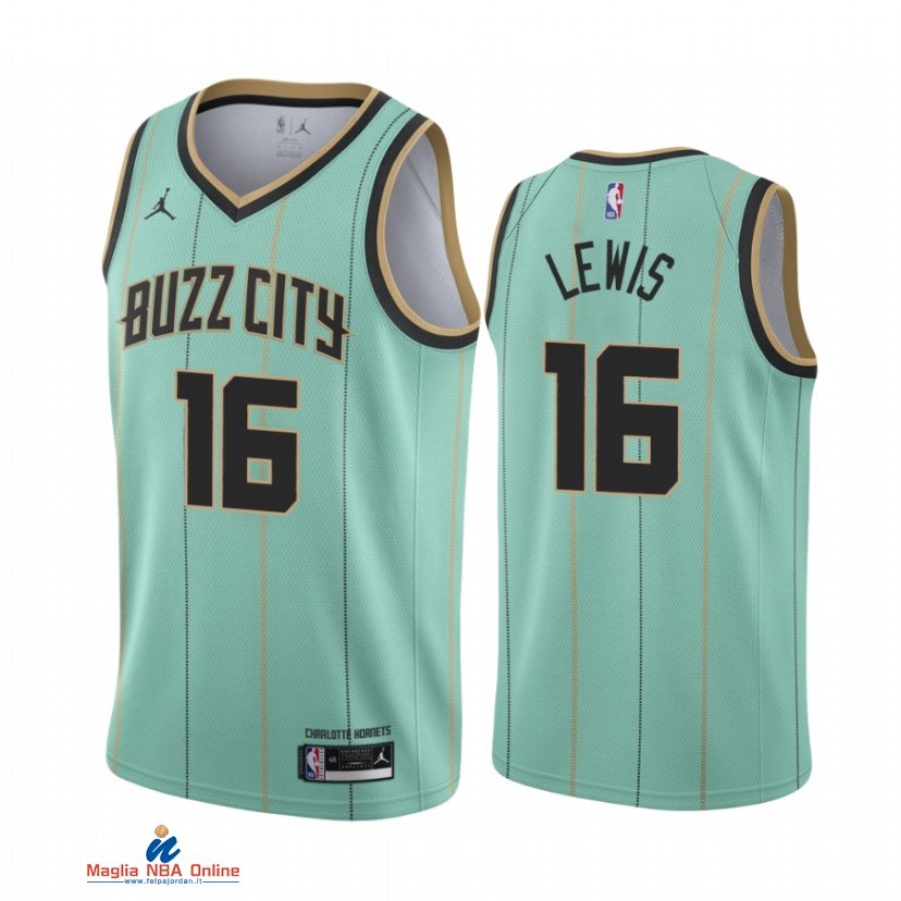 Maglia NBA Jordan Charlotte Hornets NO.16 Scottie Lewis Verde Città 2021-22