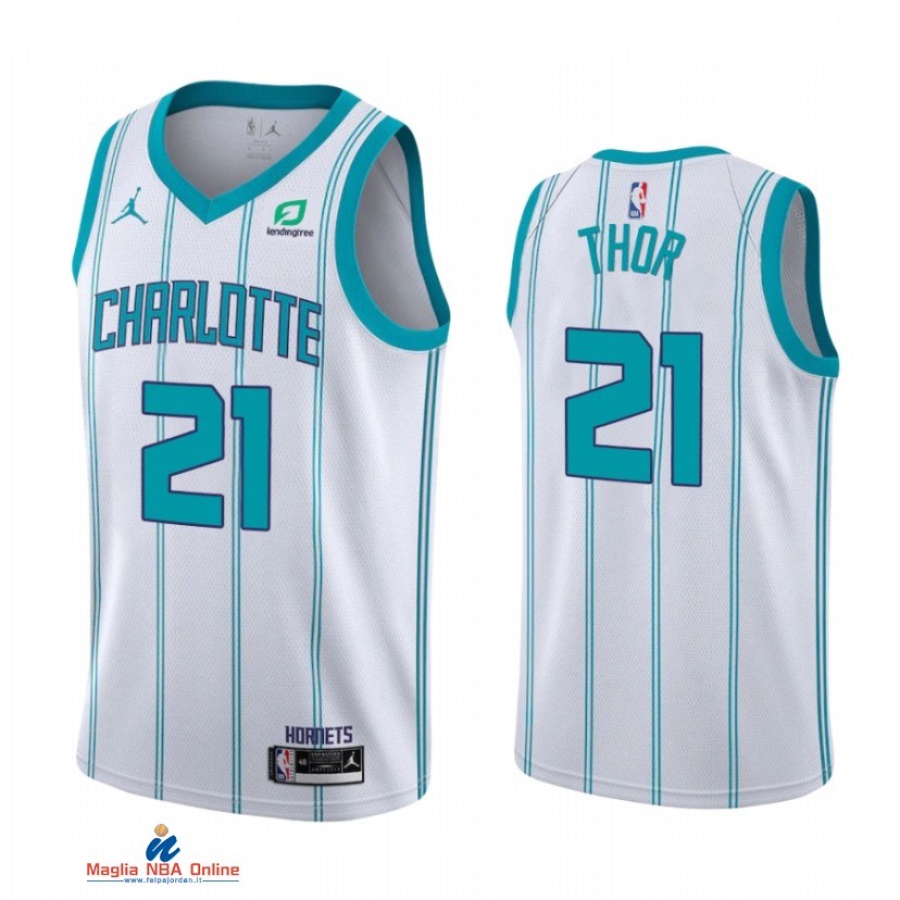 Maglia NBA Jordan Charlotte Hornets NO.21 JT Thor Bianco Association 2021-22