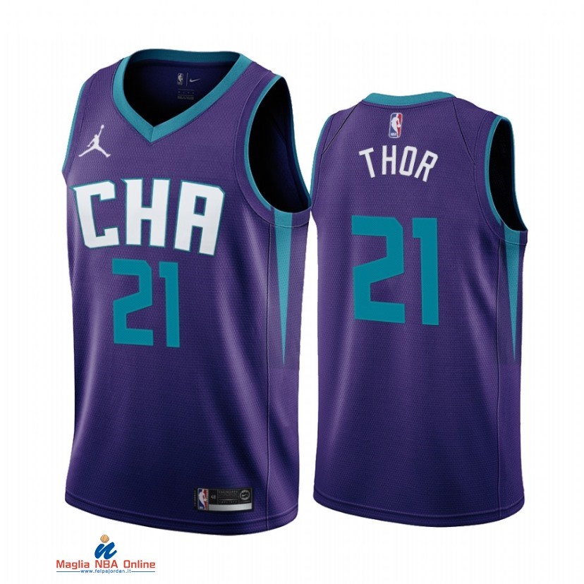 Maglia NBA Jordan Charlotte Hornets NO.21 JT Thor Porpora Statement 2021-22