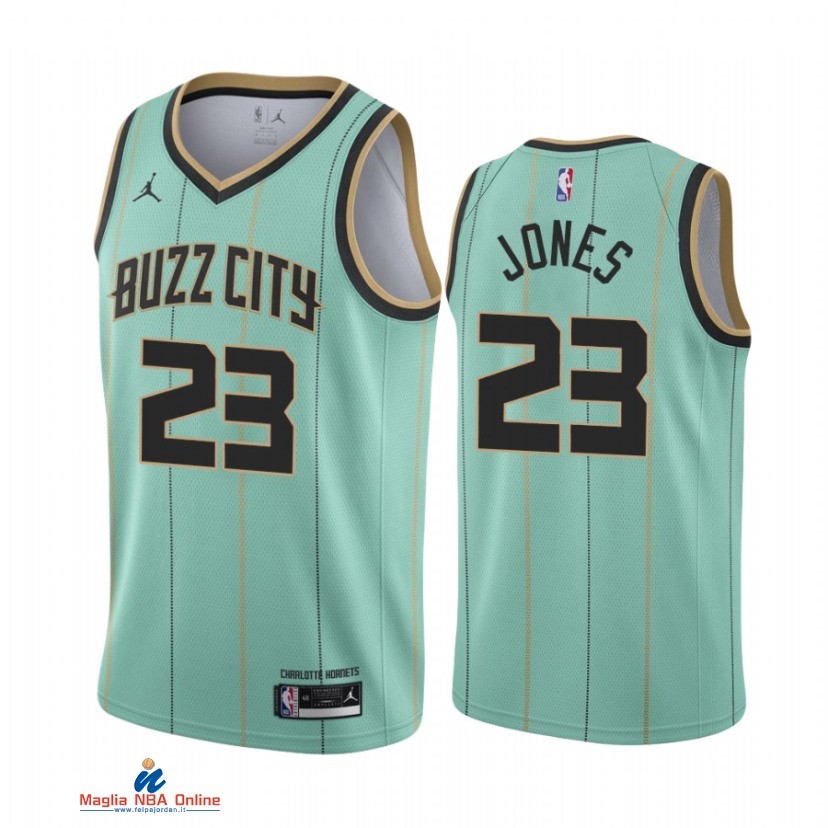 Maglia NBA Jordan Charlotte Hornets NO.23 Kai Jones Verde Città 2021-22