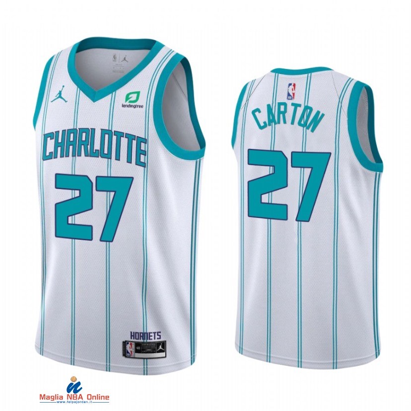 Maglia NBA Jordan Charlotte Hornets NO.27 DJ Carton Bianco Association 2021-22