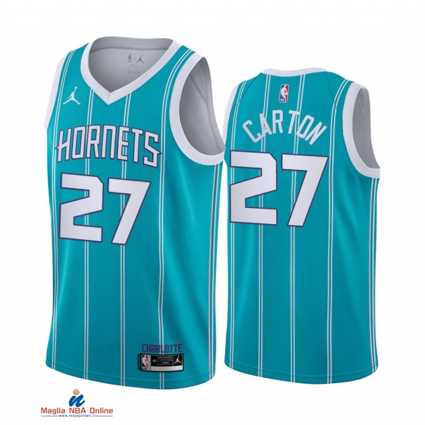 Maglia NBA Jordan Charlotte Hornets NO.27 DJ Carton Blu Icon 2021-22