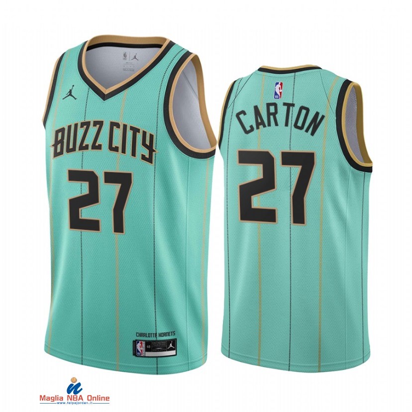 Maglia NBA Jordan Charlotte Hornets NO.27 DJ Carton Verde Città 2021-22