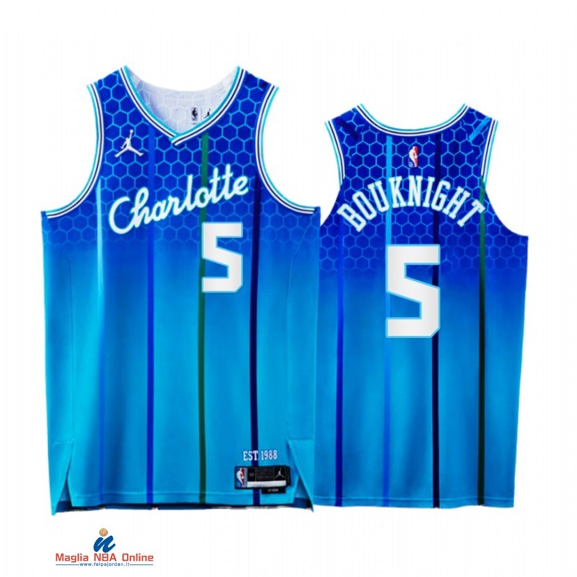 Maglia NBA Jordan Charlotte Hornets NO.5 James Bouknight 75th Blu Città 2021-22