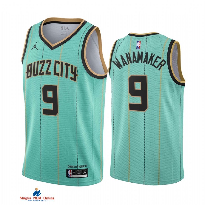 Maglia NBA Jordan Charlotte Hornets NO.9 Brad Wanamaker Verde Città 2021-22