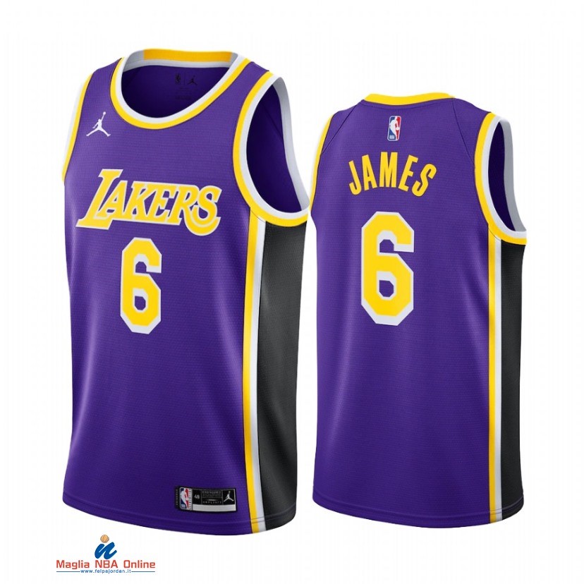 Maglia NBA Jordan Los Angeles Lakers NO.6 LeBron James Porpora Statement 2021-22