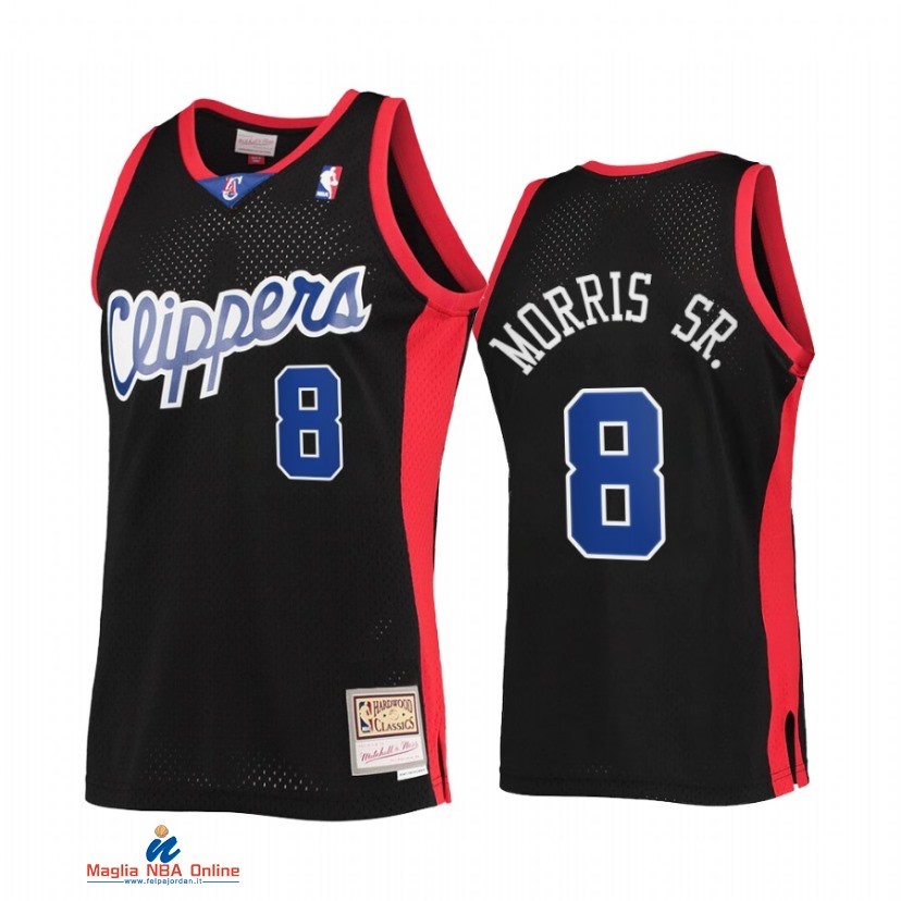 Maglia NBA Los Angeles Clippers NO.0 Marcus Morris Sr. Nero Hardwood Classics 2021-22