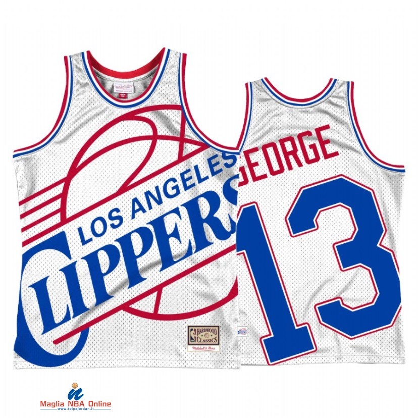 Maglia NBA Los Angeles Clippers NO.13 Paul George Bianco Hardwood Classics 2021-22