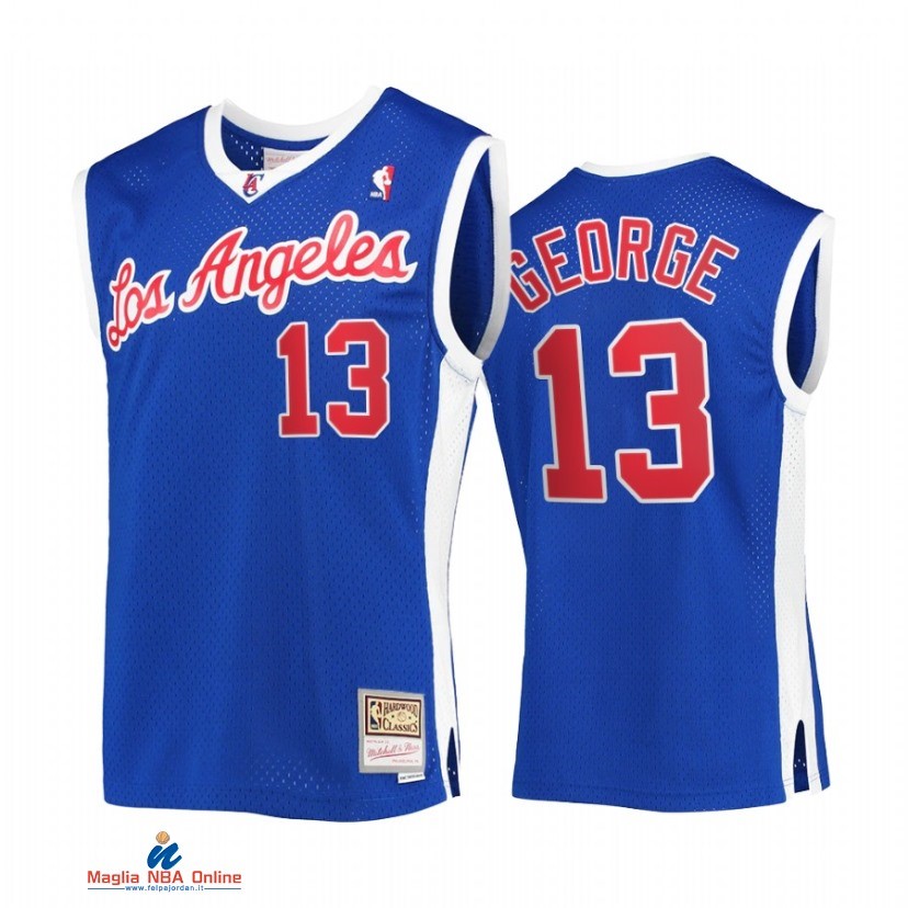 Maglia NBA Los Angeles Clippers NO.13 Paul George Blu Hardwood Classics