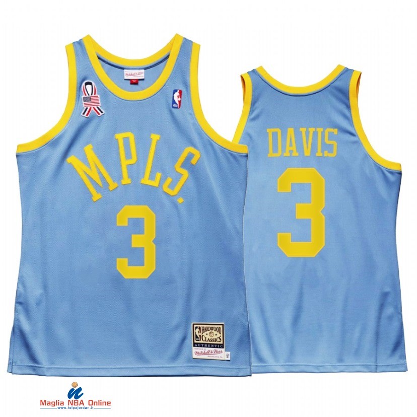 Maglia NBA Los Angeles Lakers NO.3 Anthony Davis Blu Throwback 2021