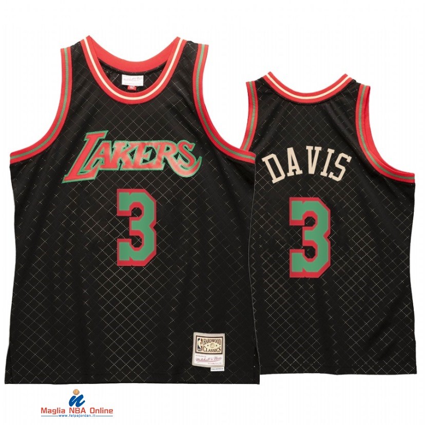 Maglia NBA Los Angeles Lakers NO.3 Anthony Davis Nero Hardwood Classics 2021