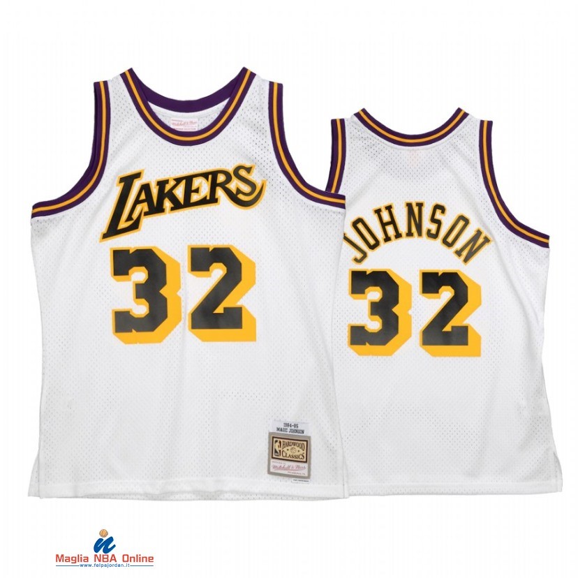 Maglia NBA Los Angeles Lakers NO.32 Magic Johnson Reload 2.0 Bianco Hardwood Classics 2021-22