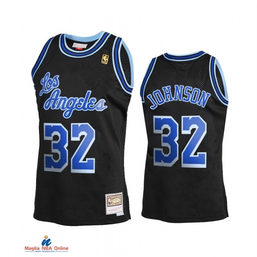 Maglia NBA Los Angeles Lakers NO.32 Magic Johnson Reload 2.0 Nero Hardwood Classics