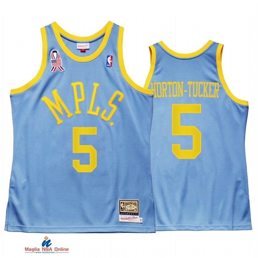 Maglia NBA Los Angeles Lakers NO.5 Talen Horton Blu Throwback 2021