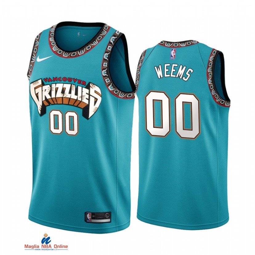 Maglia NBA Memphis Grizzlies NO.00 Romeo Weems Teal Hardwood Classics