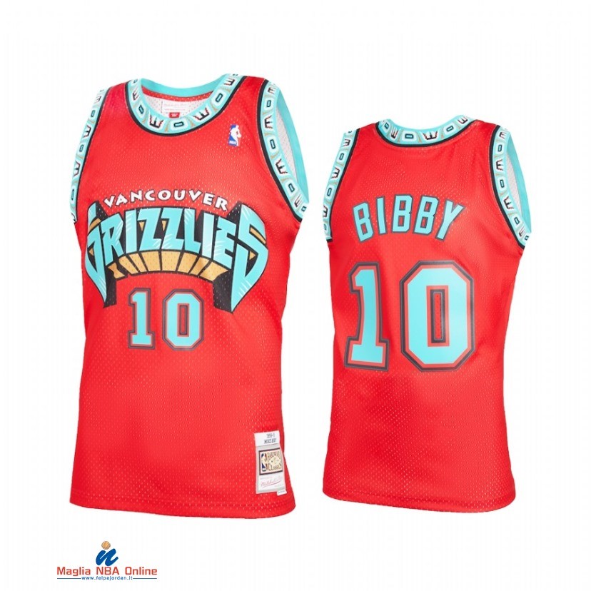 Maglia NBA Memphis Grizzlies NO.10 Mike Bibby Rosso Throwback 2021