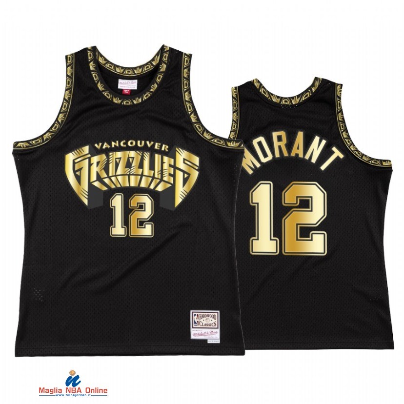 Maglia NBA Memphis Grizzlies NO.12 Ja Morant Nero Throwback 2021