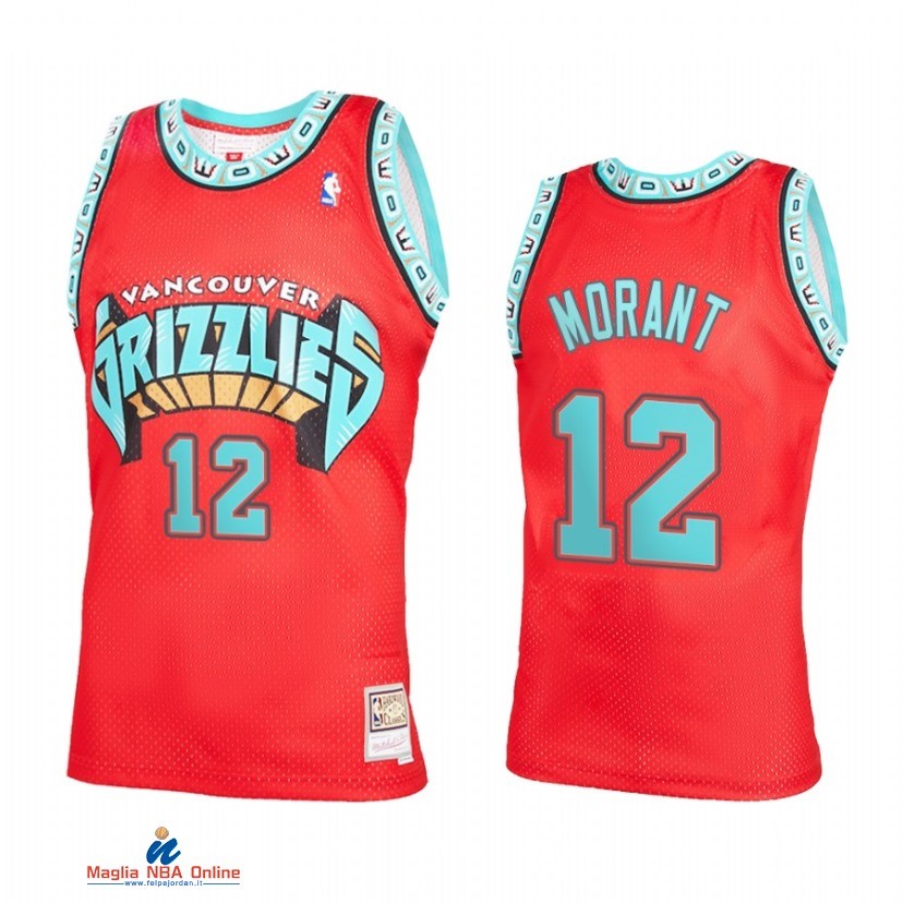 Maglia NBA Memphis Grizzlies NO.12 Ja Morant Rosso Throwback 2021