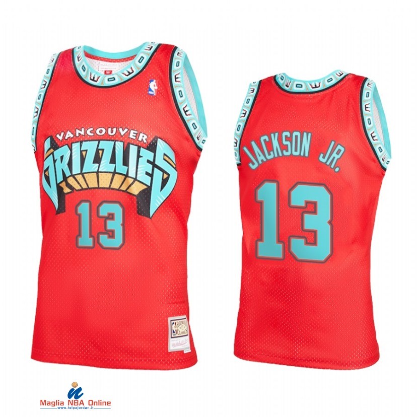 Maglia NBA Memphis Grizzlies NO.13 Jaren Jackson Jr Rosso Throwback 2021