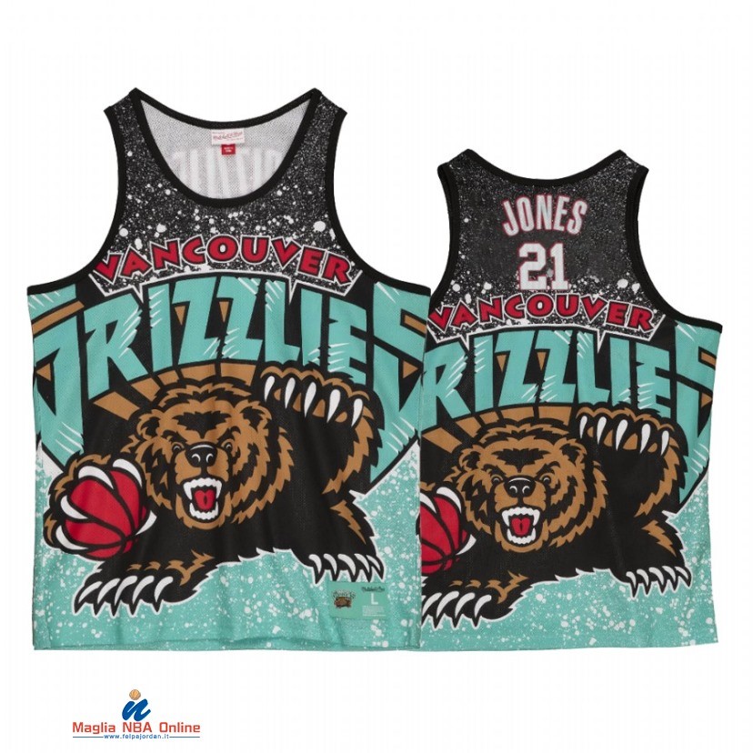 Maglia NBA Memphis Grizzlies NO.21 Tyus Jones Turchese Hardwood Classics 2021
