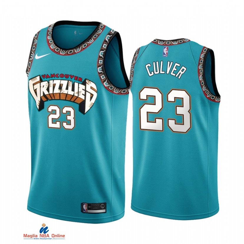 Maglia NBA Memphis Grizzlies NO.23 Jarrett Culver Teal Hardwood Classics 2021